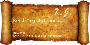 Koháry Julianna névjegykártya